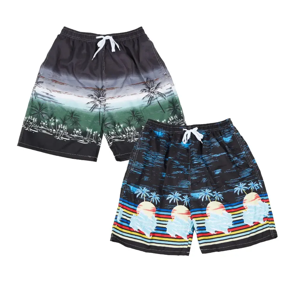 2 Pack Men's Breathable Beach Shorts