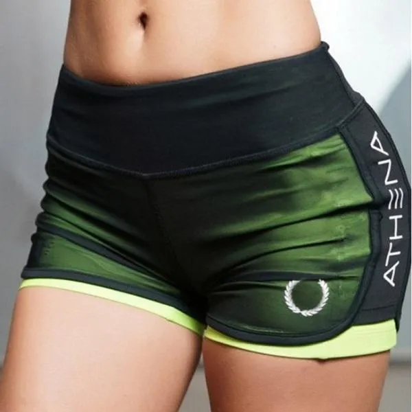 2017 Summer New Women Short for Workout Fashion Casual Active Short Feminino Fake Two Breathable Shorts Women