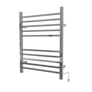 Amba RSWH-P Radiant Square Hardwired   Plug-in Combo 10 Bar Towel Warmer in Polished