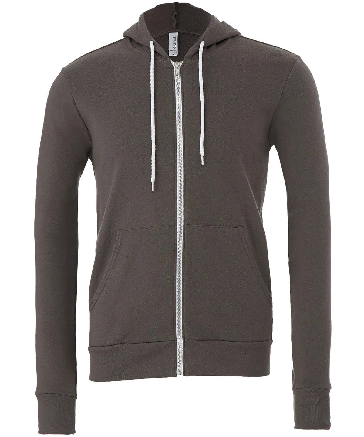 Asphalt - Unisex polycotton fleece full-zip hoodie