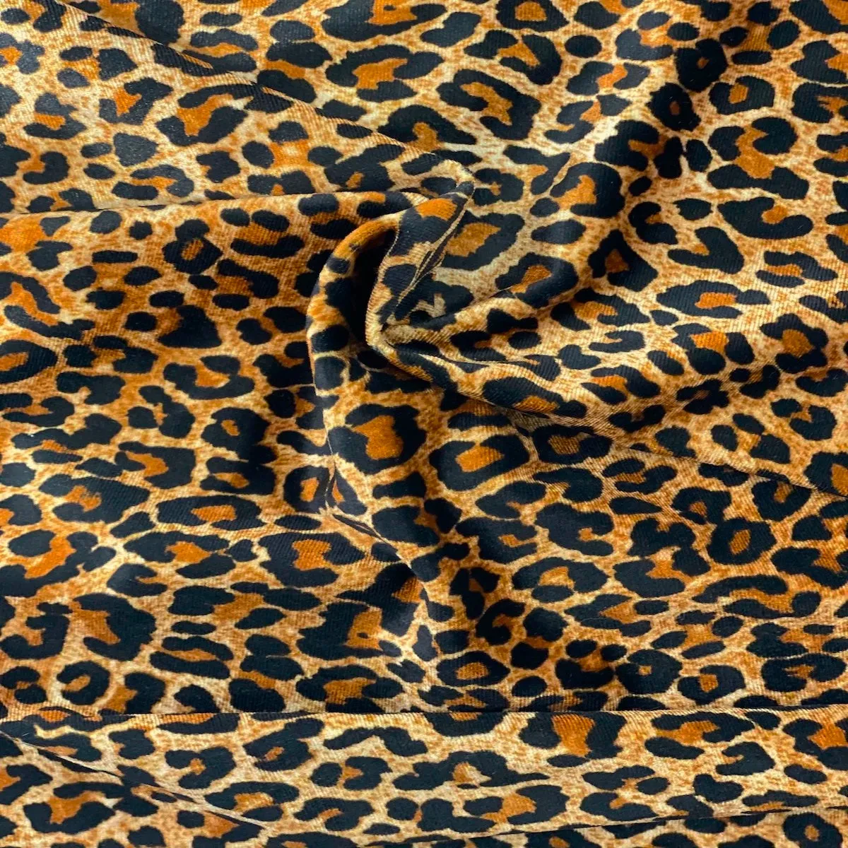 Baby Leopard Print Stretch Velvet Fabric