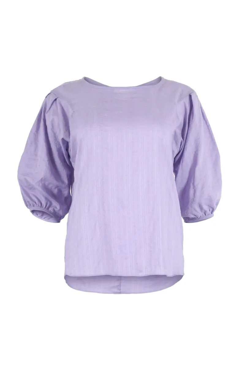 Barcelone Blouse Lilac in Seersucker