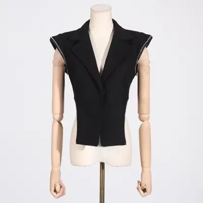 Black Zipper Blazer