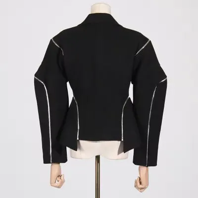 Black Zipper Blazer