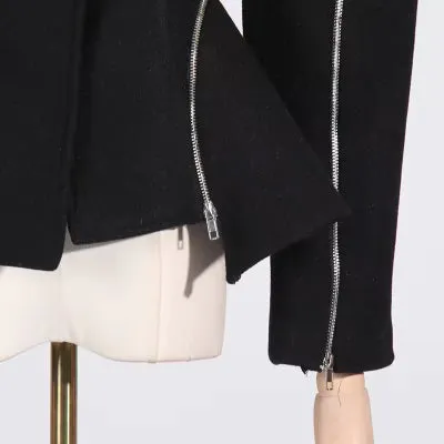 Black Zipper Blazer