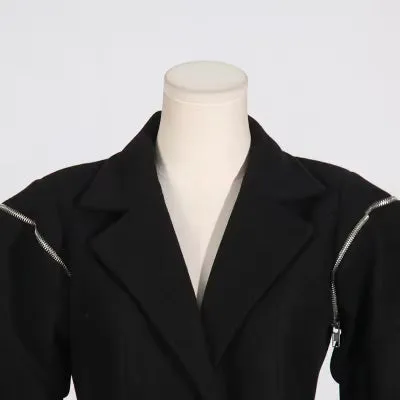 Black Zipper Blazer