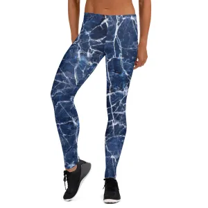 Blue Marble Pattern Leggings