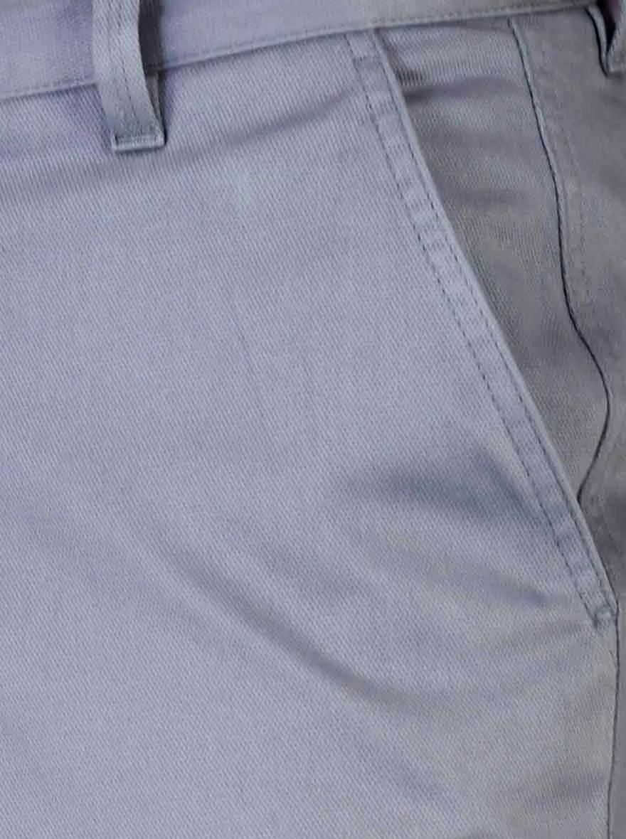 Citadel Grey Self Textured Slim Fit Chinos | JadeBlue