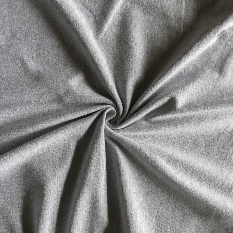 Classic Heathered Grey Cotton Spandex Jersey Knit Fabric