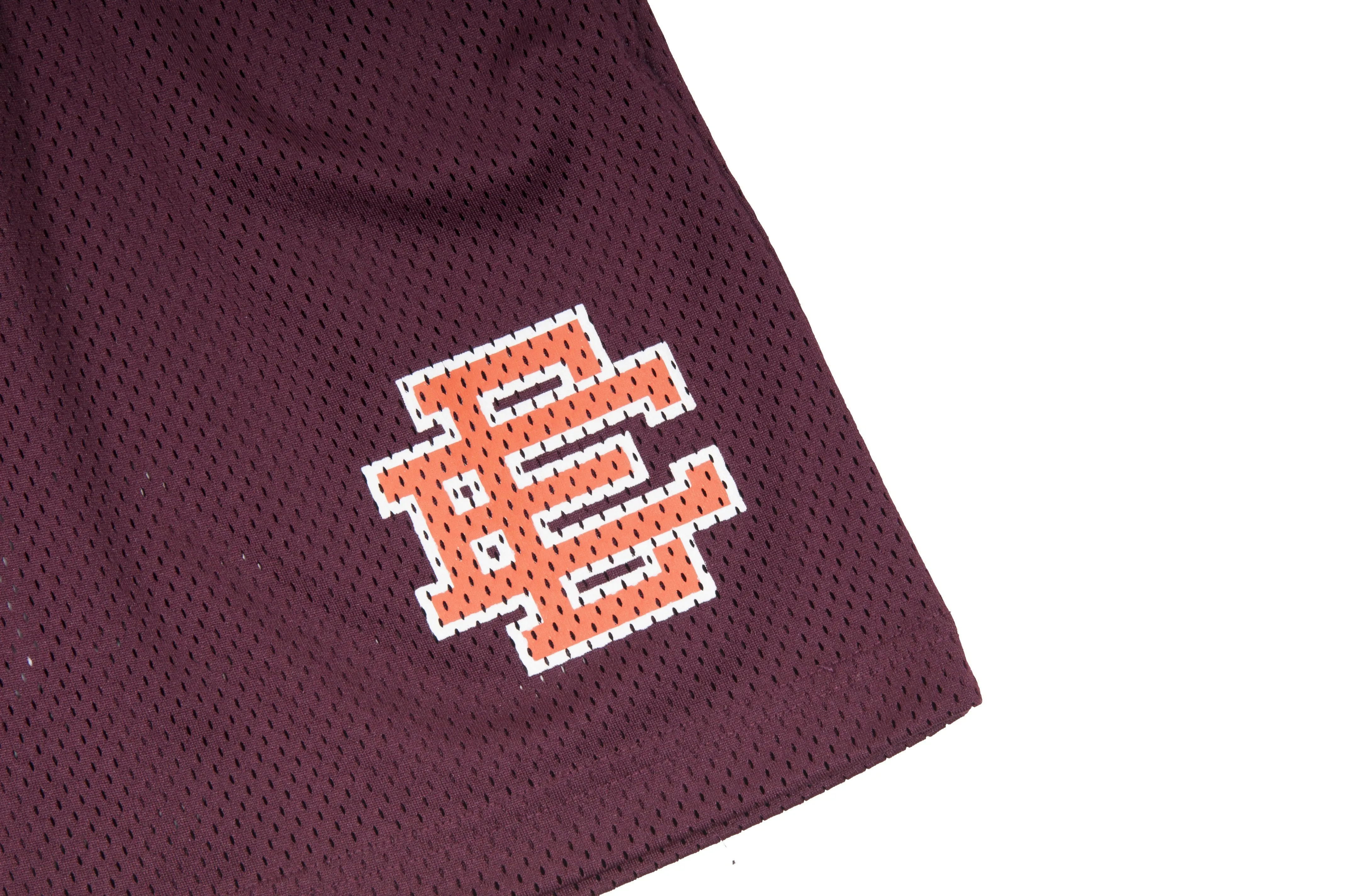 EE Basic Maroon Orange Mesh Shorts