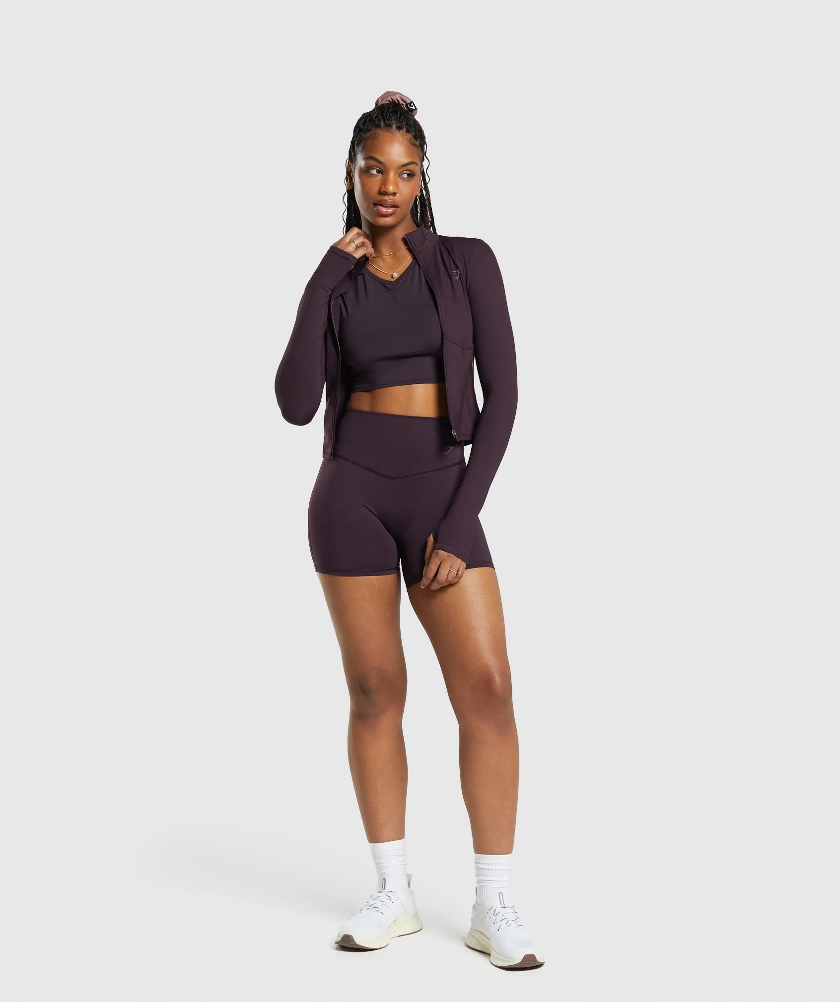 Gymshark Elevate Tracktop - Plum Brown