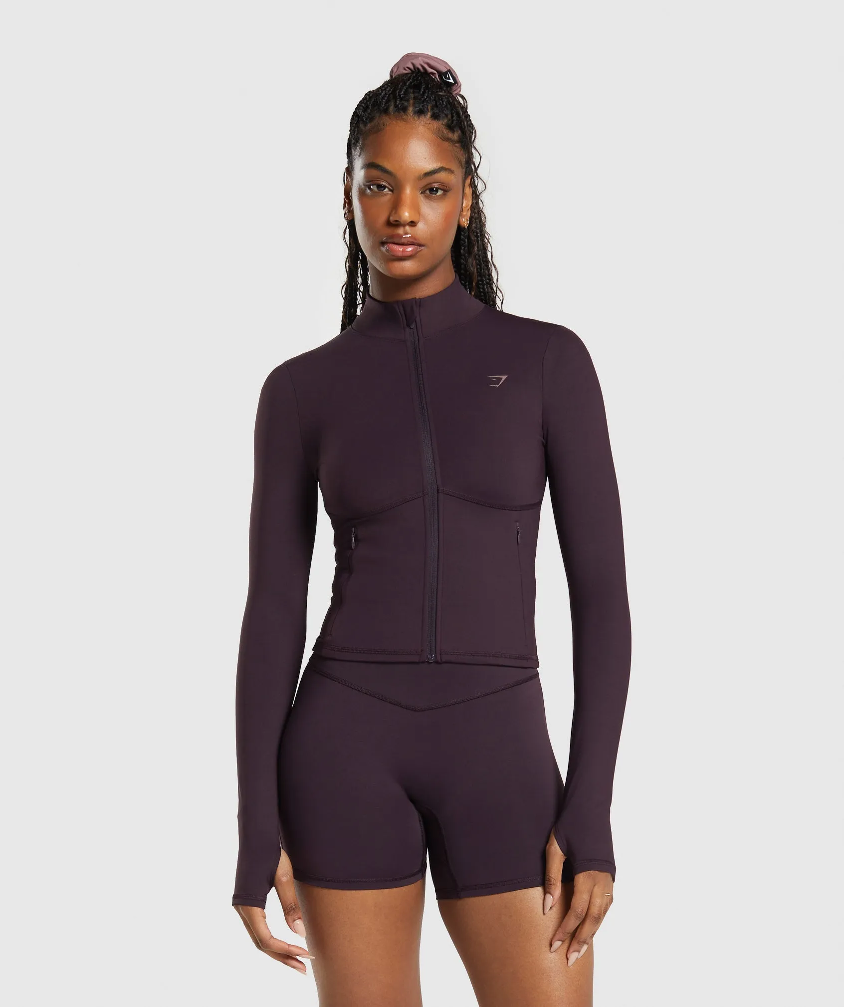 Gymshark Elevate Tracktop - Plum Brown