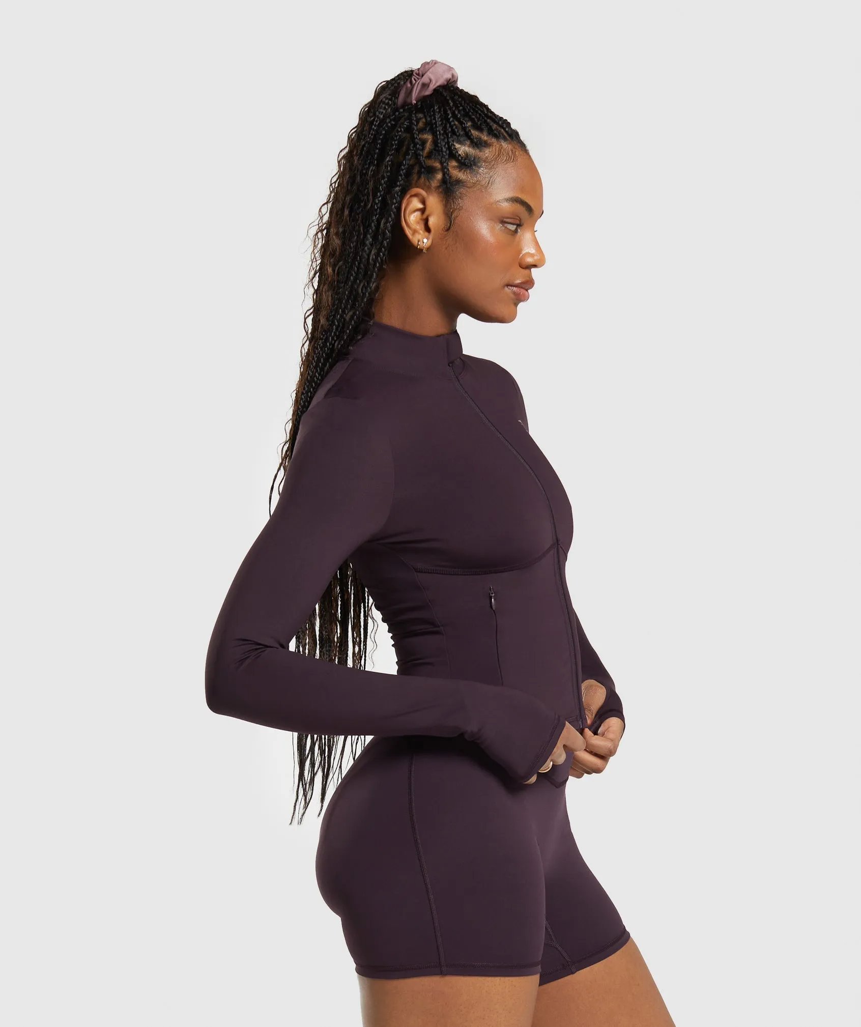 Gymshark Elevate Tracktop - Plum Brown