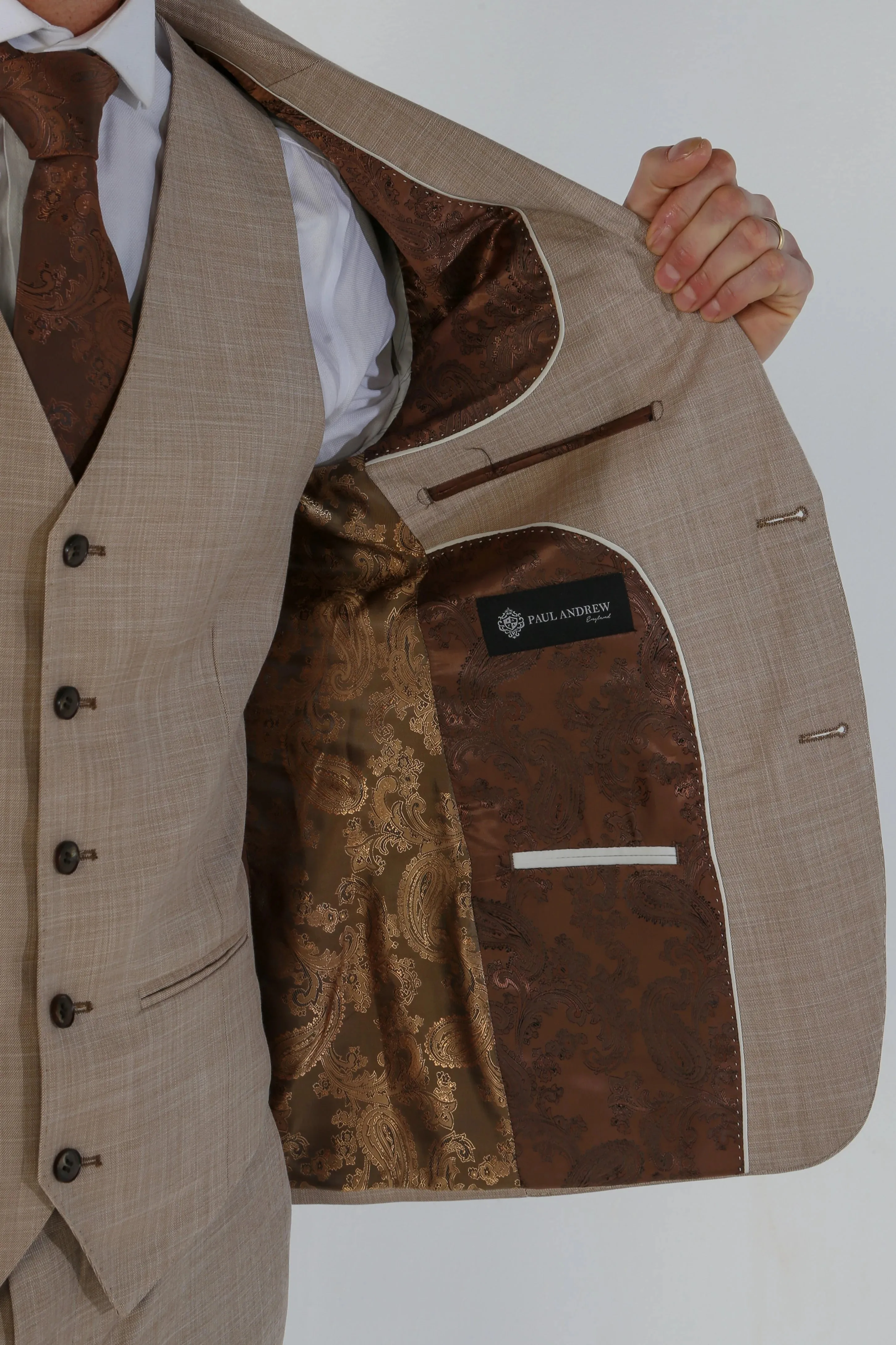 Kurt - Men's Beige Tailored Fit Blazer