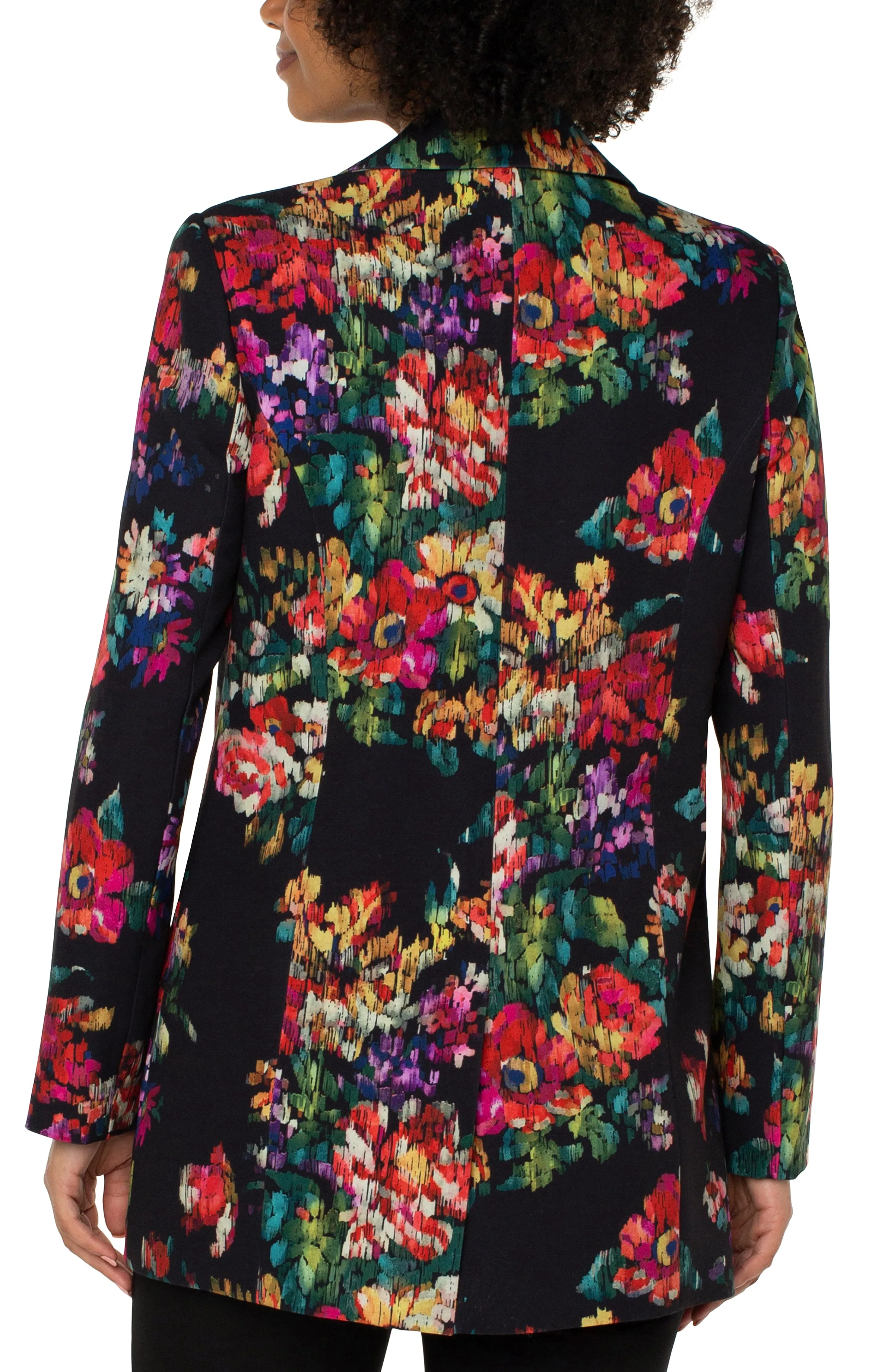 Liverpool Button Front Boyfriend Blazer (Bouquet Floral Print)