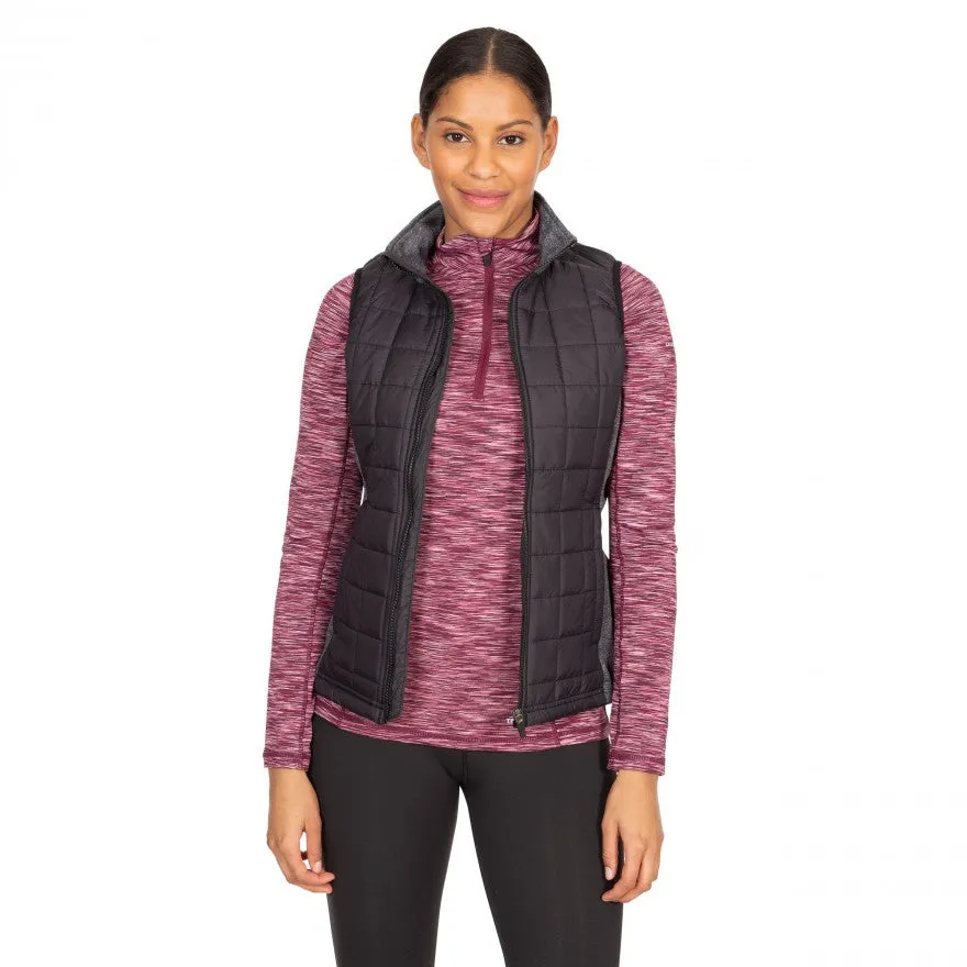 Lyla Women's Padded Gilet in Black with Grey