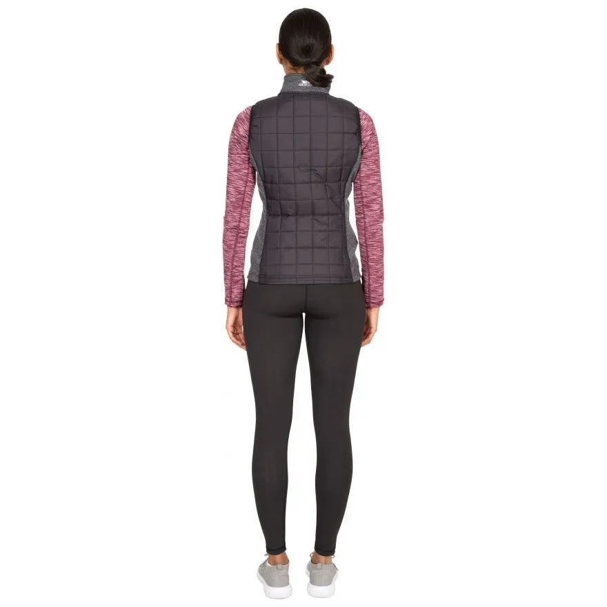 Lyla Women's Padded Gilet in Black with Grey