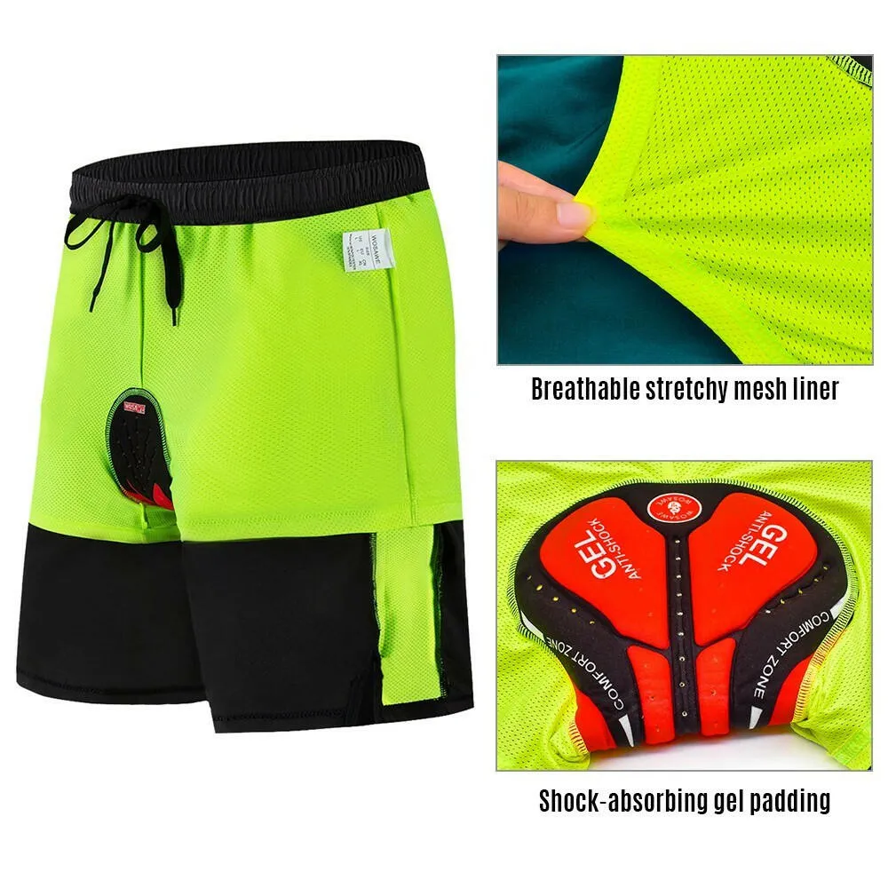 Men Bike Short with 3D Gel Padding and Mesh Lining Breathable Quick Dry Loose-Fit Bicycle Shorts Cycling Running Summer Shorts