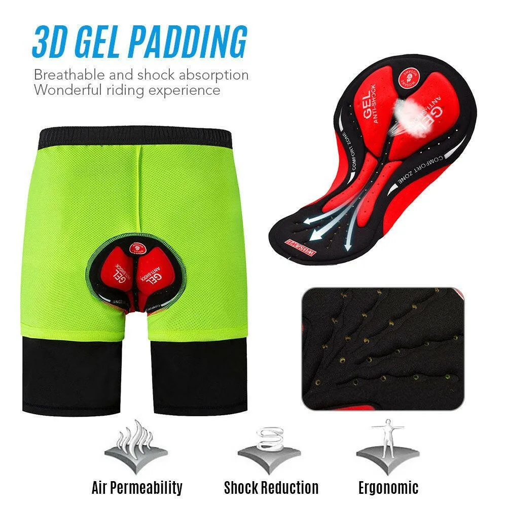 Men Bike Short with 3D Gel Padding and Mesh Lining Breathable Quick Dry Loose-Fit Bicycle Shorts Cycling Running Summer Shorts