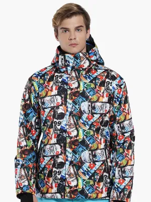 Men's High Windproof Technology Colorfull Printed Snowboard&Ski Jacket Wear