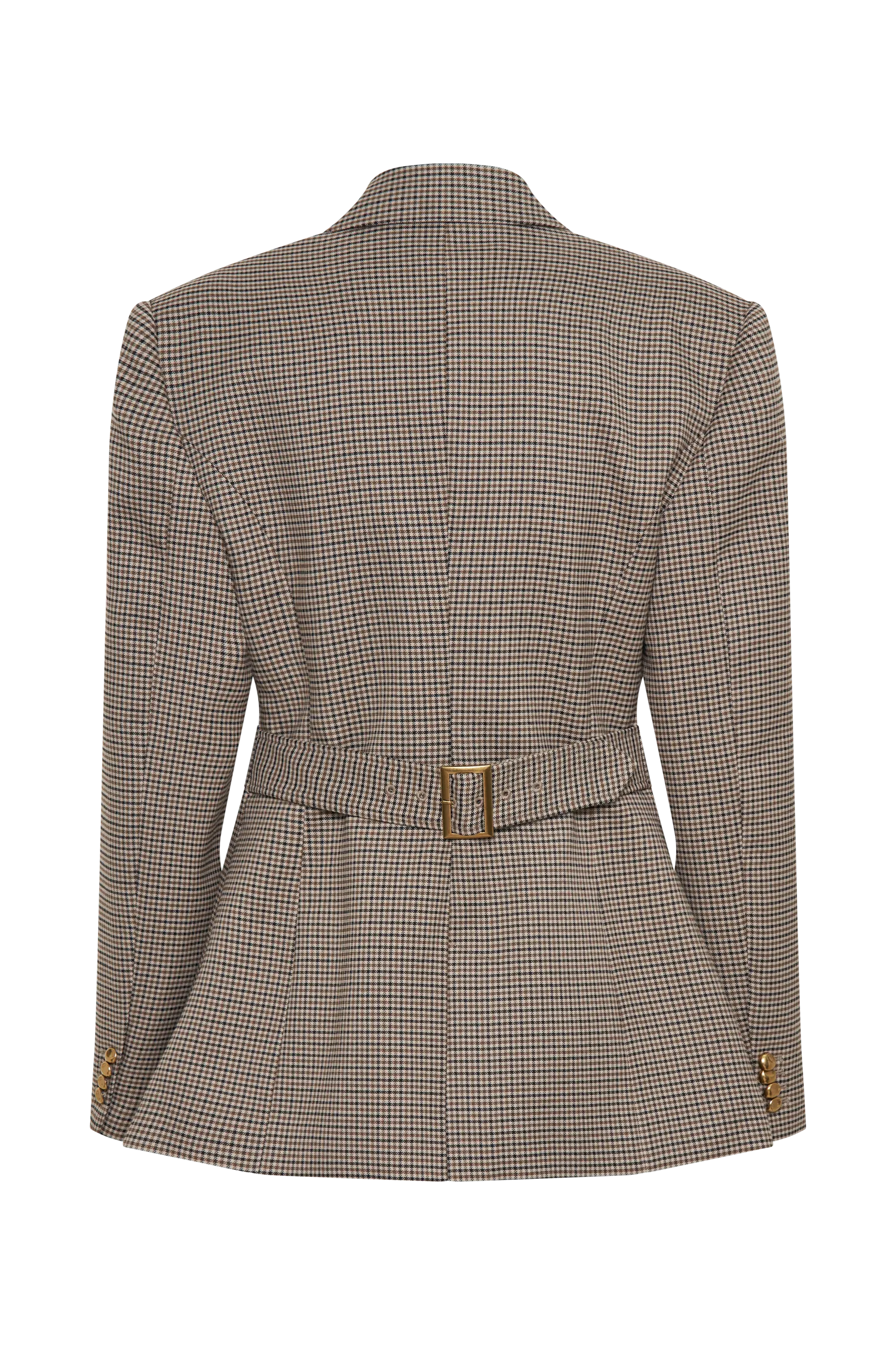 Mila Shaped Blazer - Tan Check