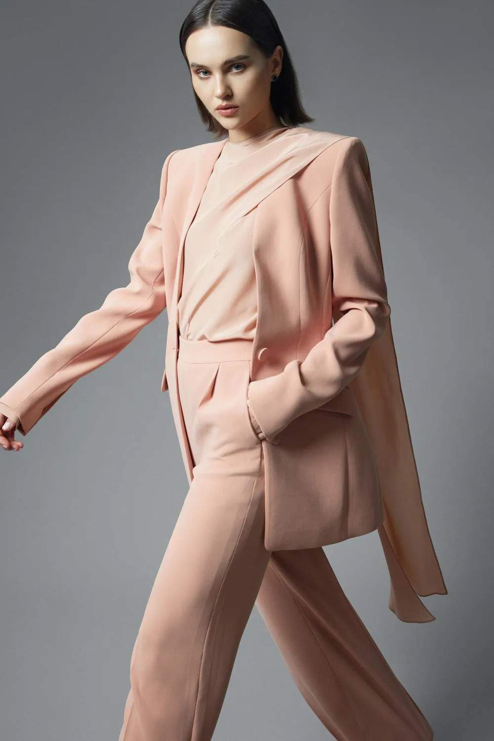 Milsom Structured Lapelless Silk Blazer