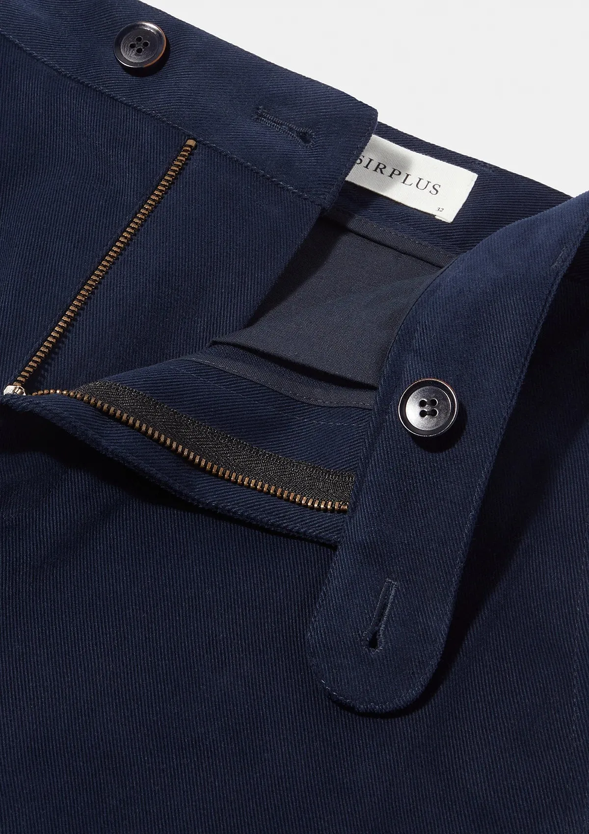 Navy Cotton Twill Chinos