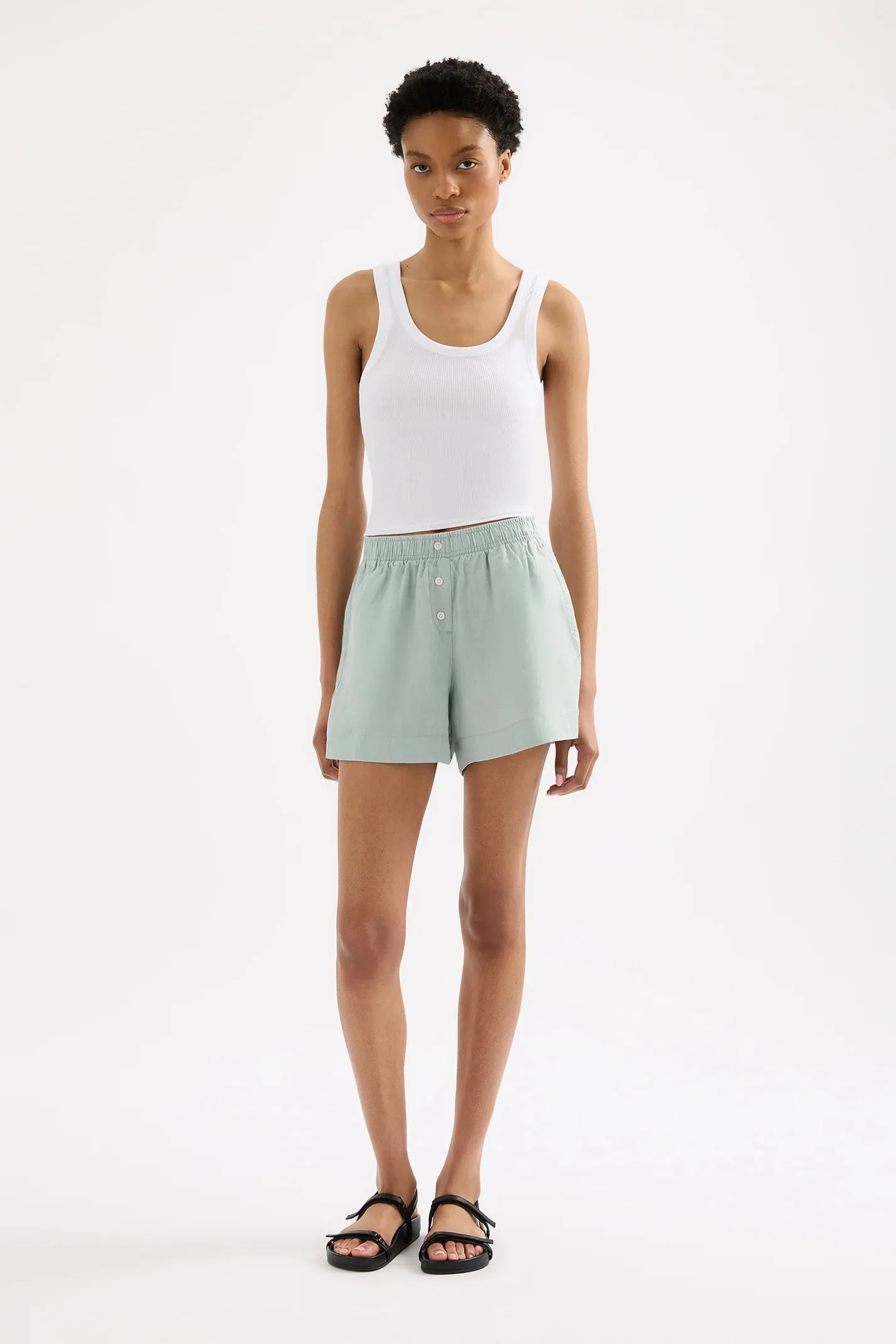 NUDE LUCY -  Lounge Linen Short - SEAFOAM