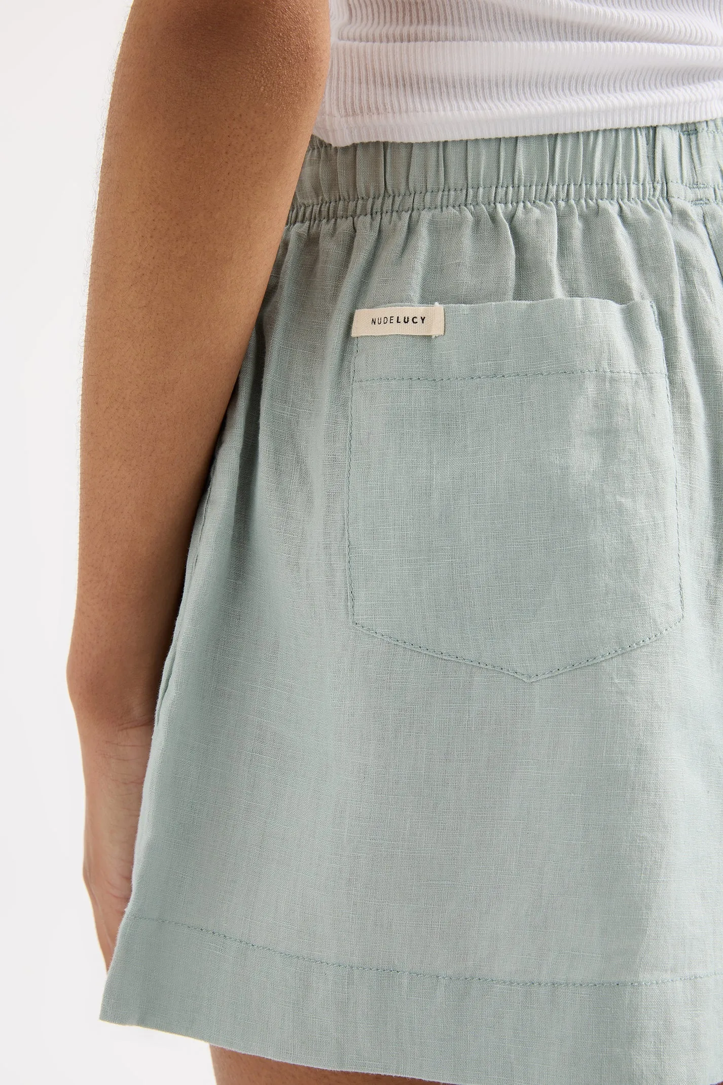 NUDE LUCY -  Lounge Linen Short - SEAFOAM