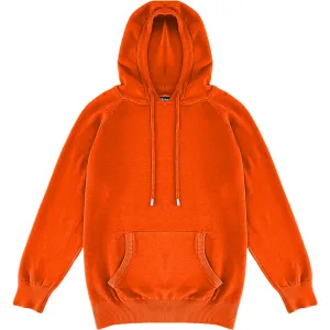 Orange Mens Knit Pullover Hoodie Sweater