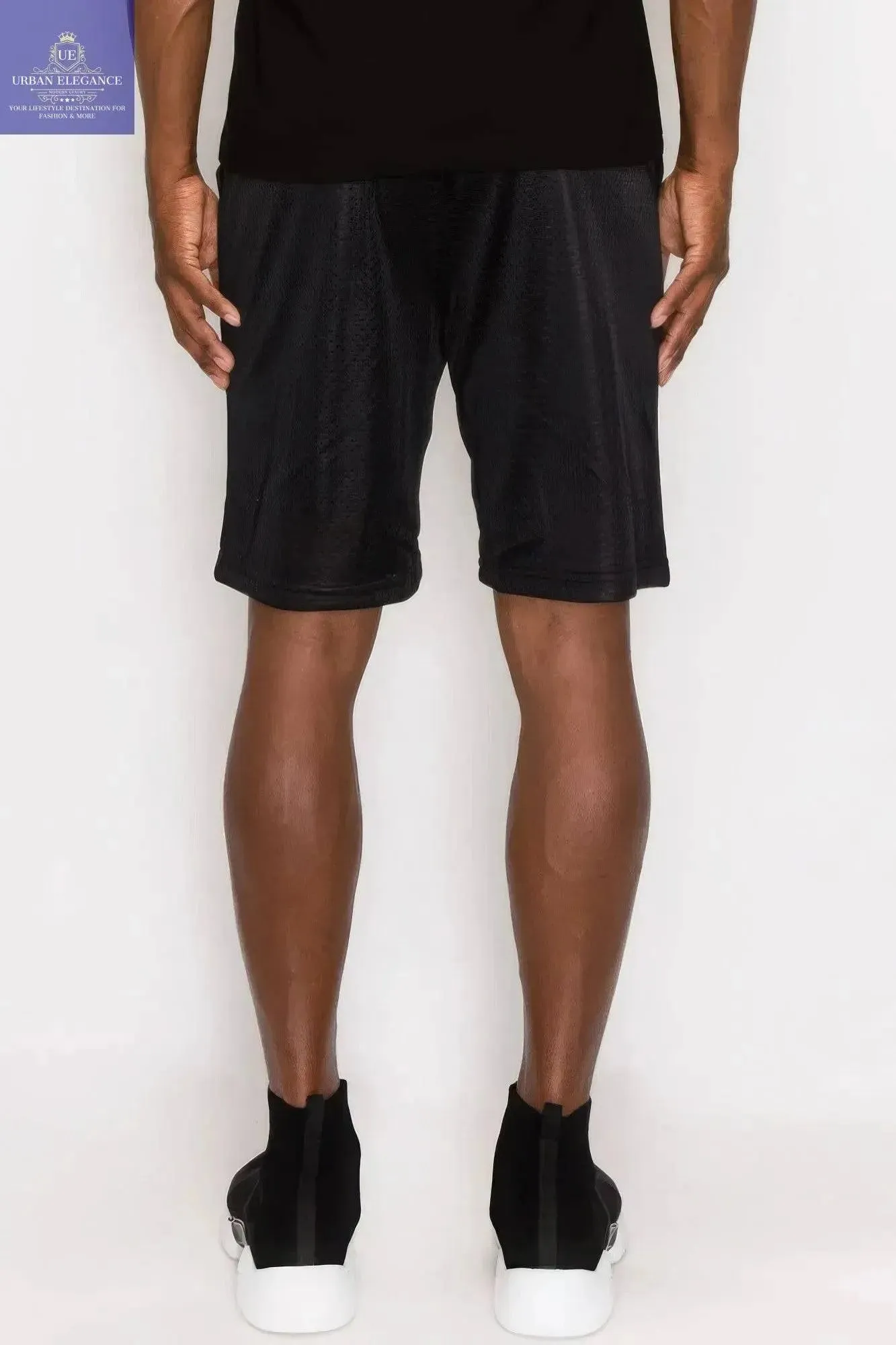 Performance-Driven Black Mesh Basketball Shorts for Men