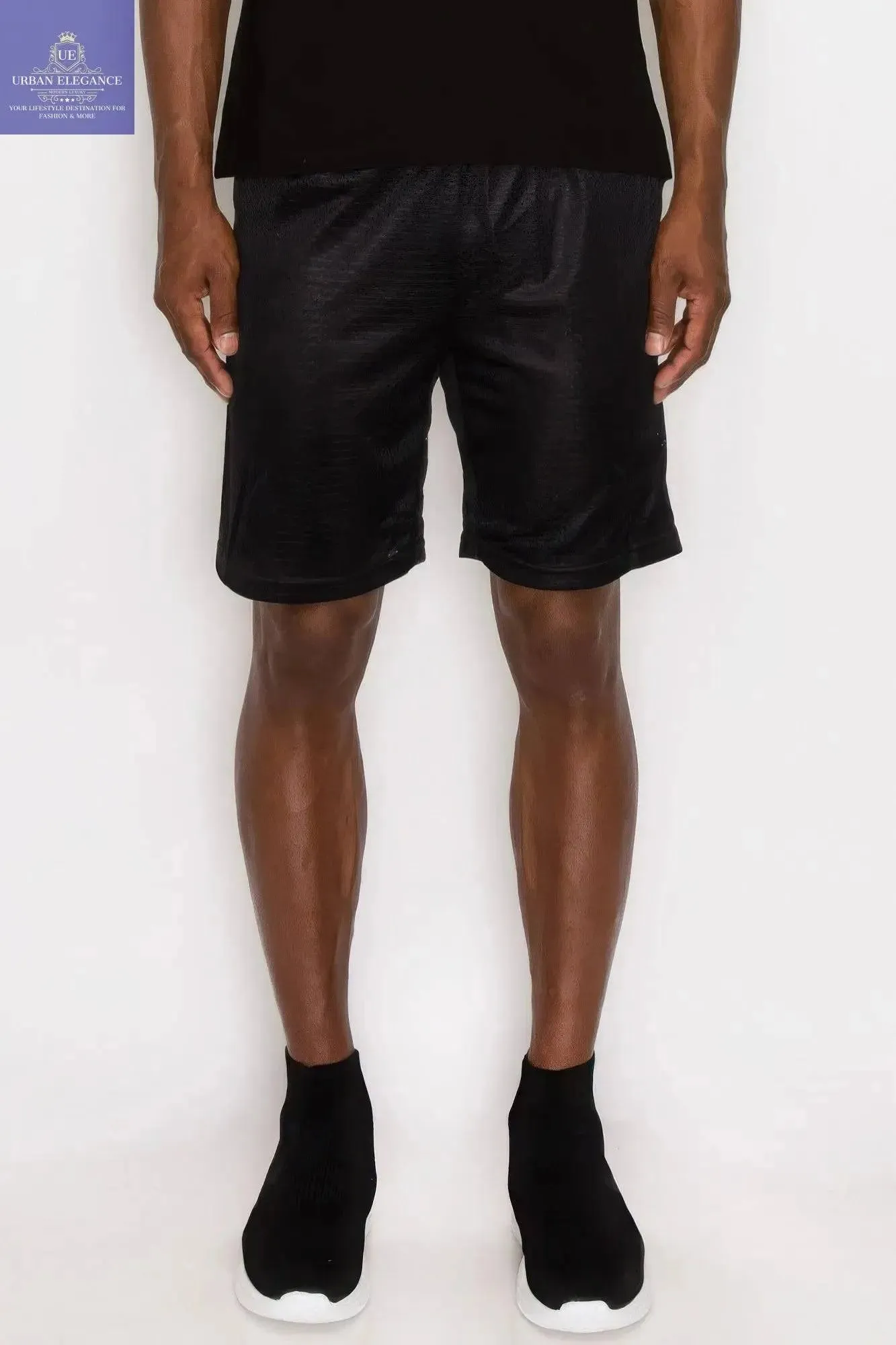 Performance-Driven Black Mesh Basketball Shorts for Men