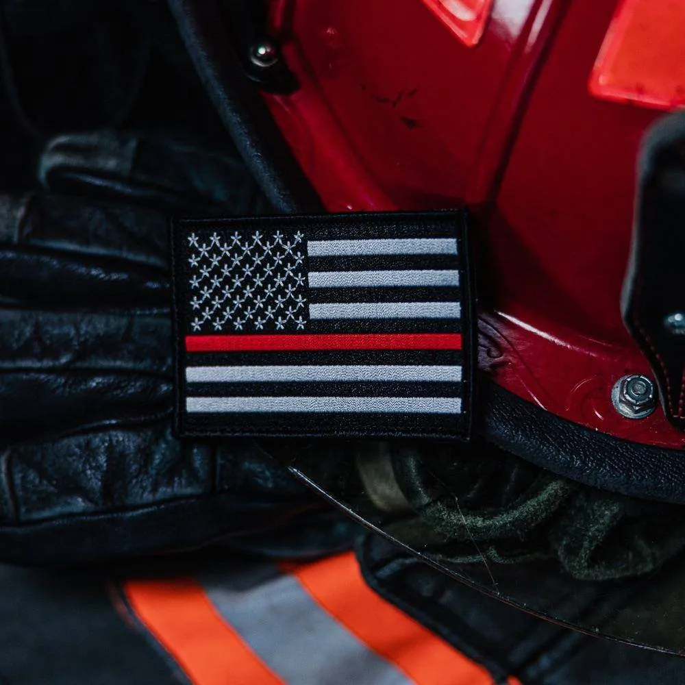 Red Line Flag Embroidered Patch