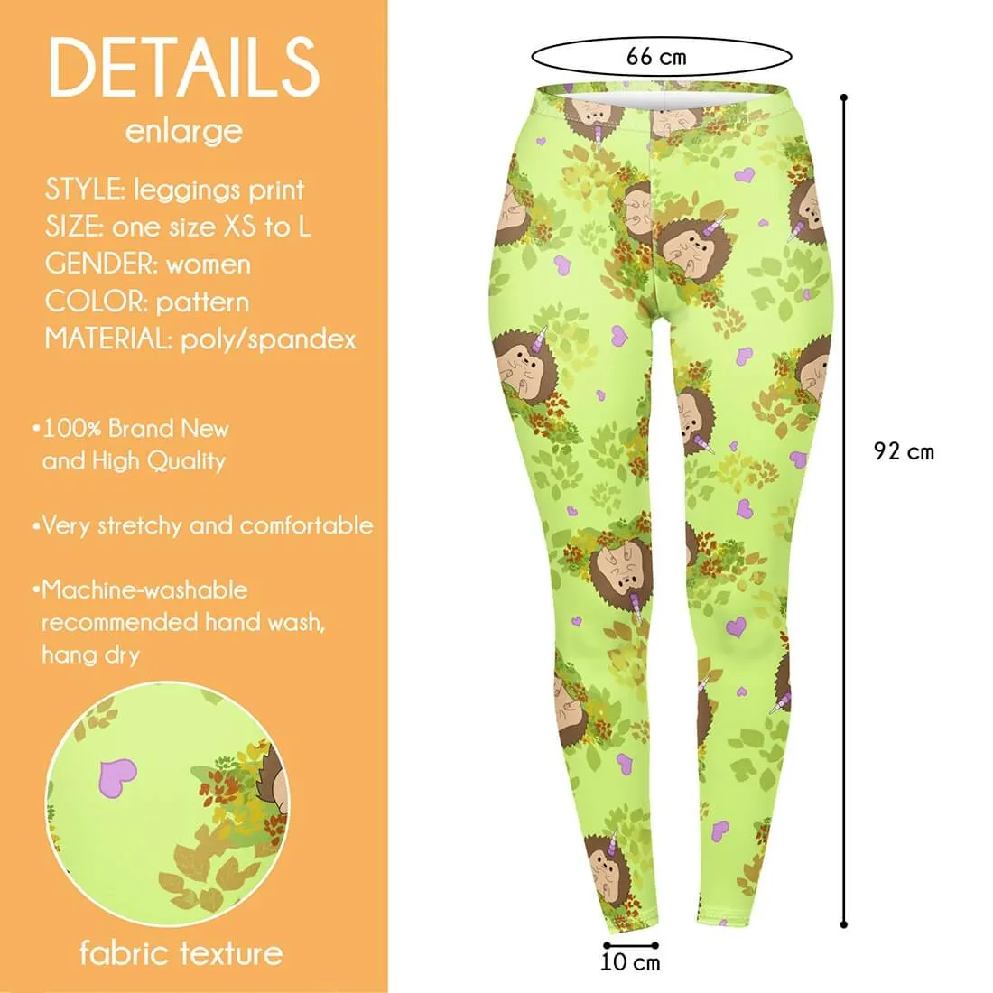 Regular Leggings (8-12 UK Size) - Hedgicorn