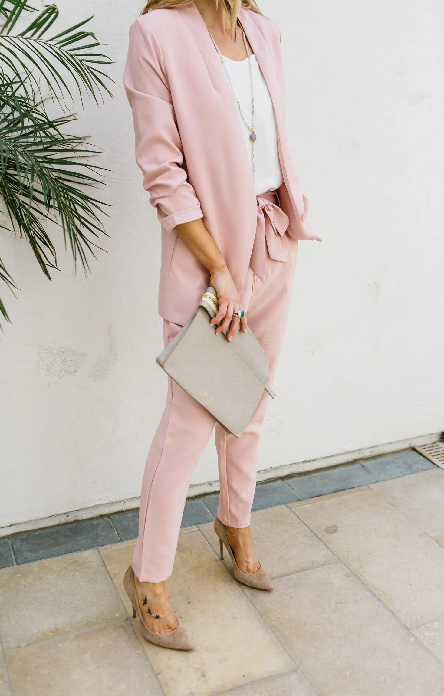 Ruched Sleeve Boyfriend Blazer