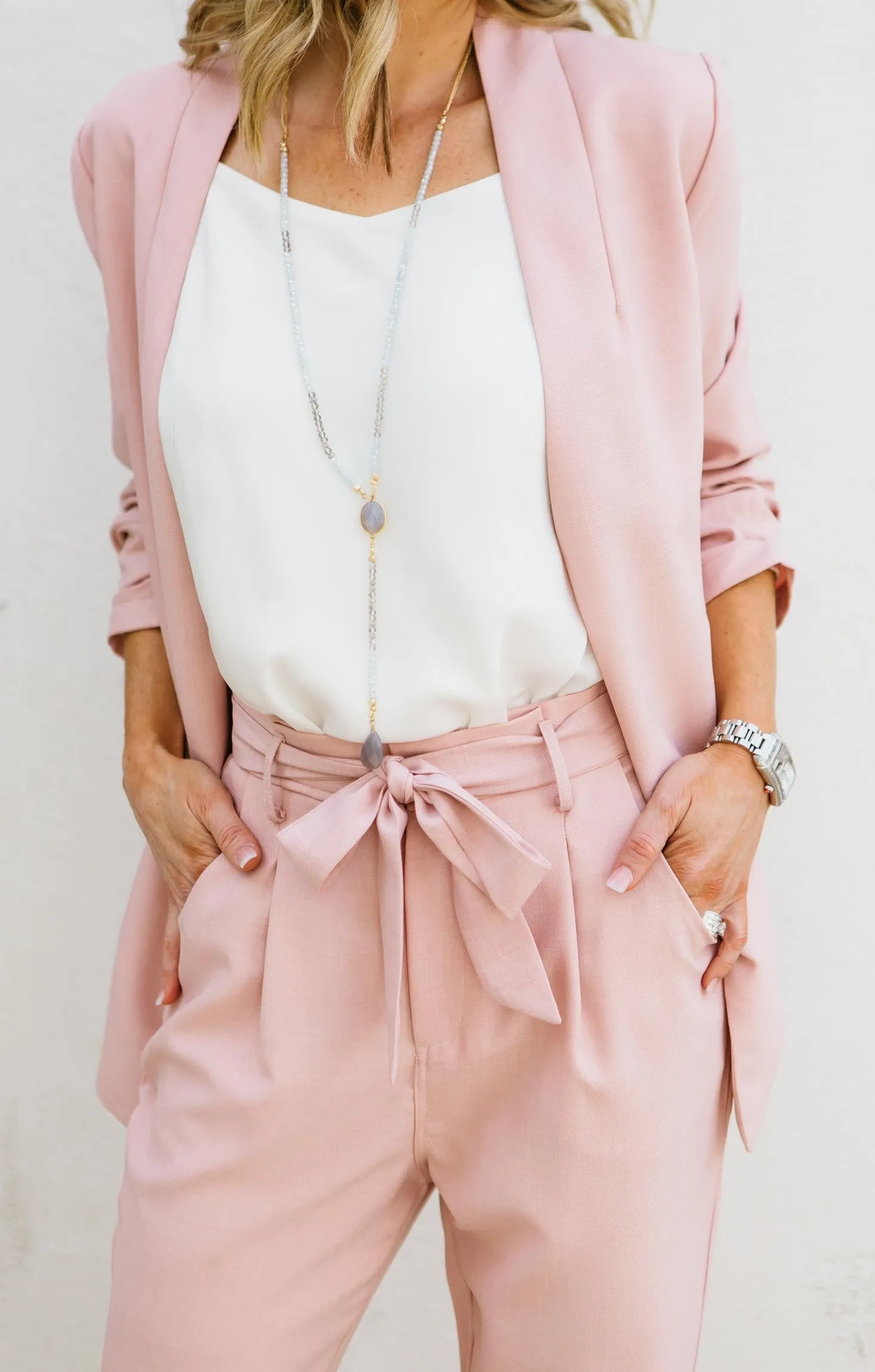 Ruched Sleeve Boyfriend Blazer