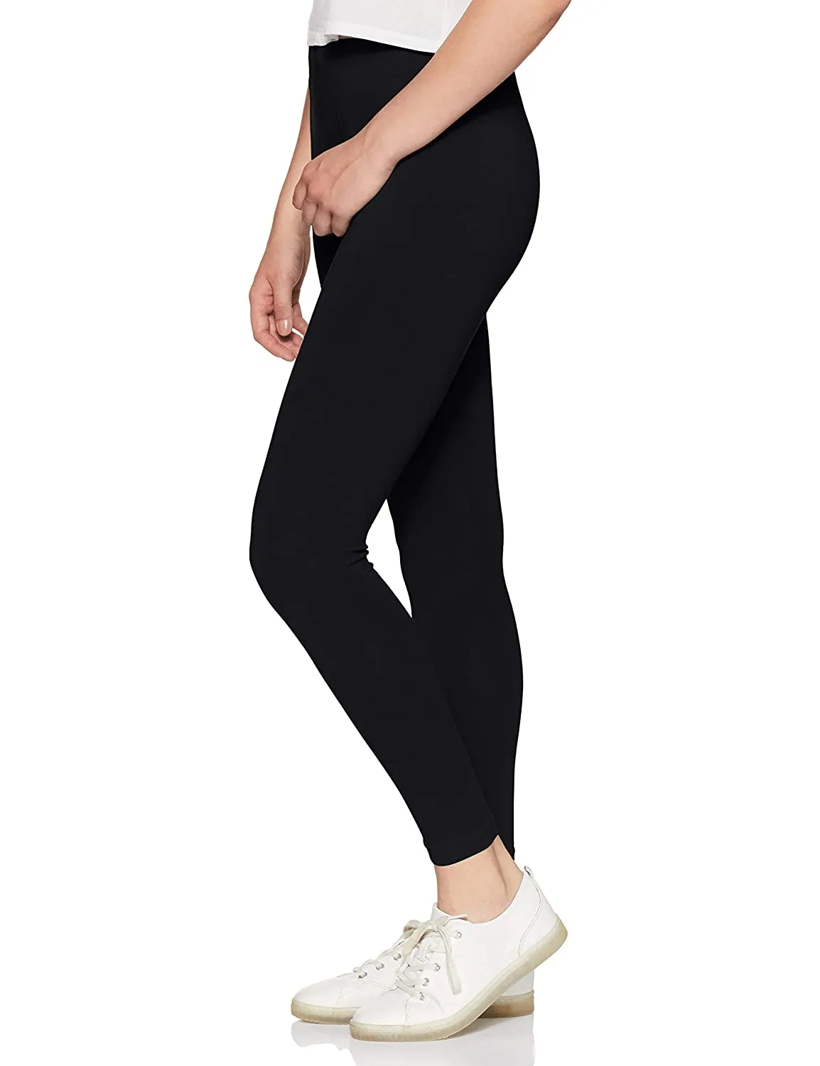 Rupa Softline Black Cotton Leggings for Woman