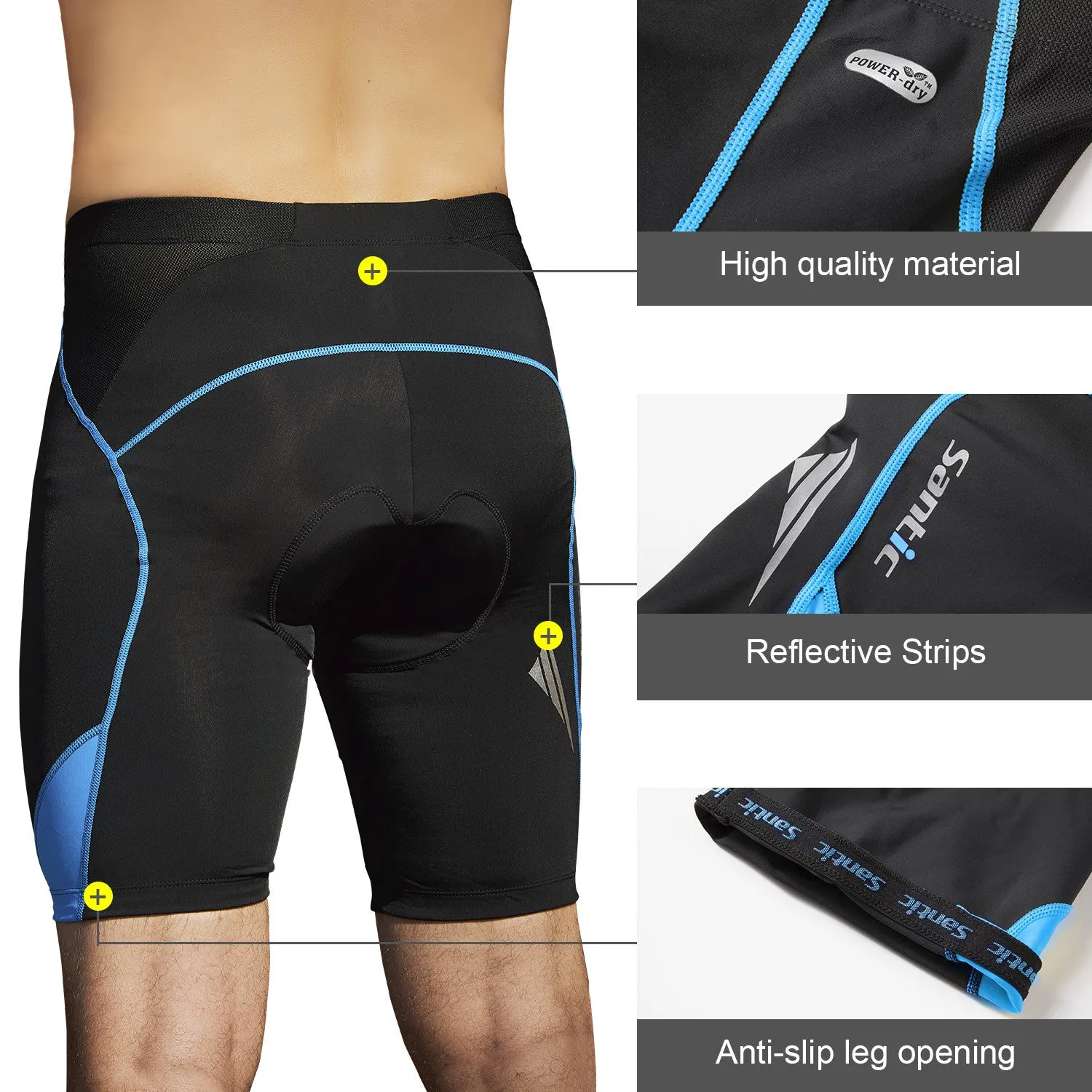 Santic Genting Blue Men Padded Cycling Shorts