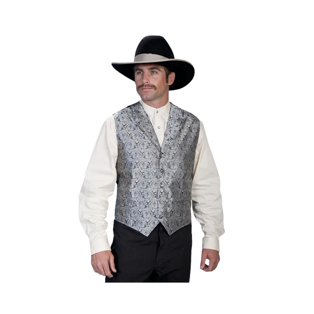 Scully Leathers Men's Grey Paisely Vest