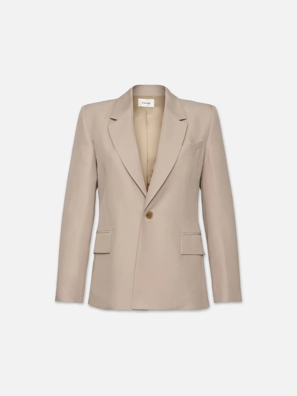 Single Button Blazer -- Light Beige