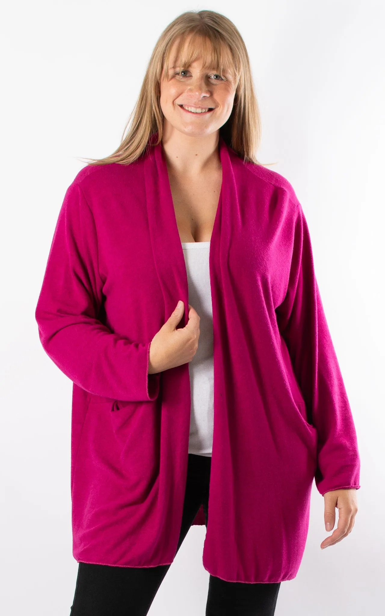 Soft Knit Cardigan | Magenta