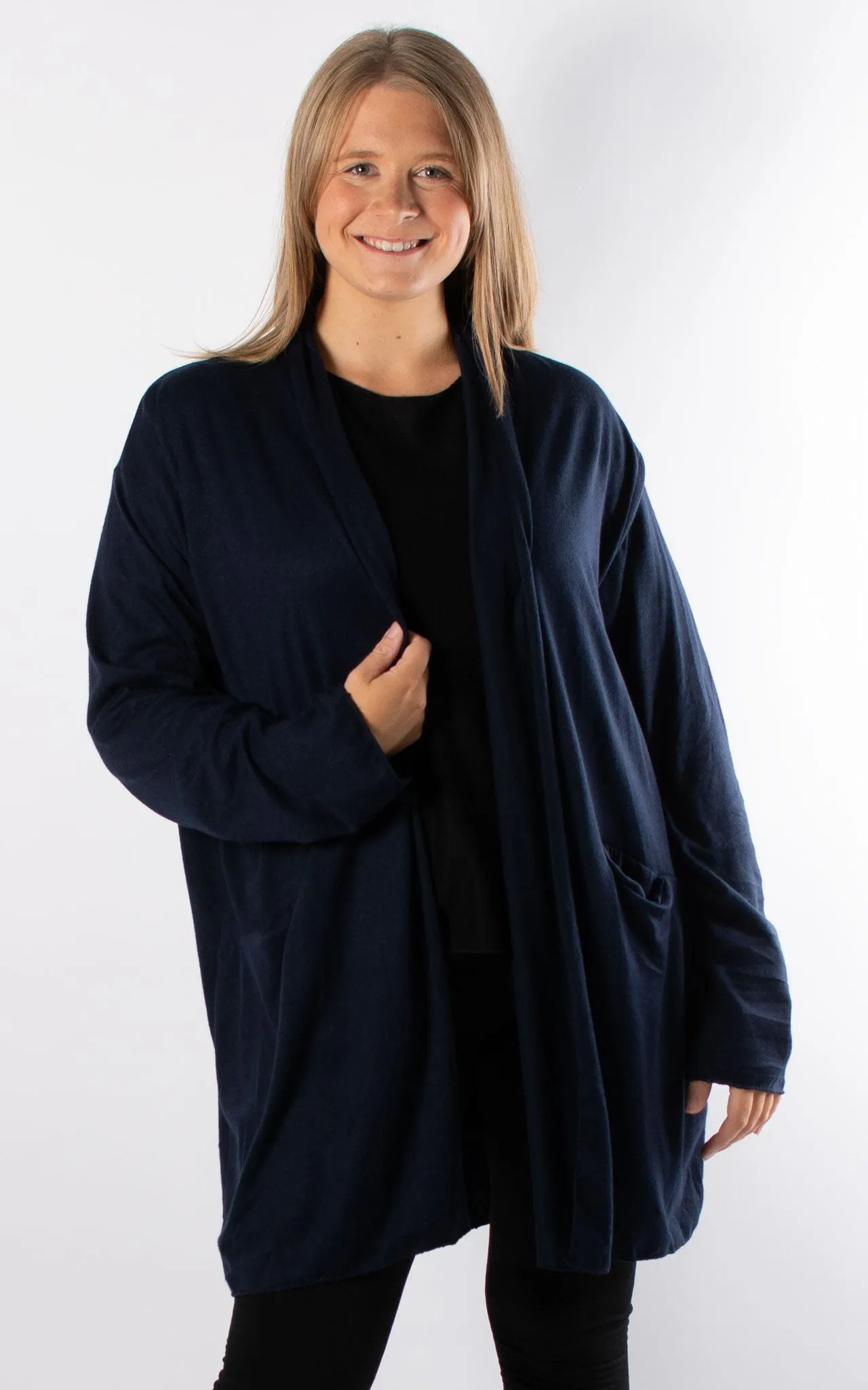 Soft Knit Cardigan | Navy