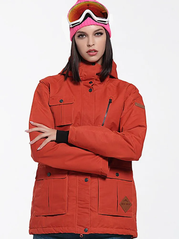 Thermal Warm Waterproof Windproof Orange Women's Ski/Snowboard Jacket