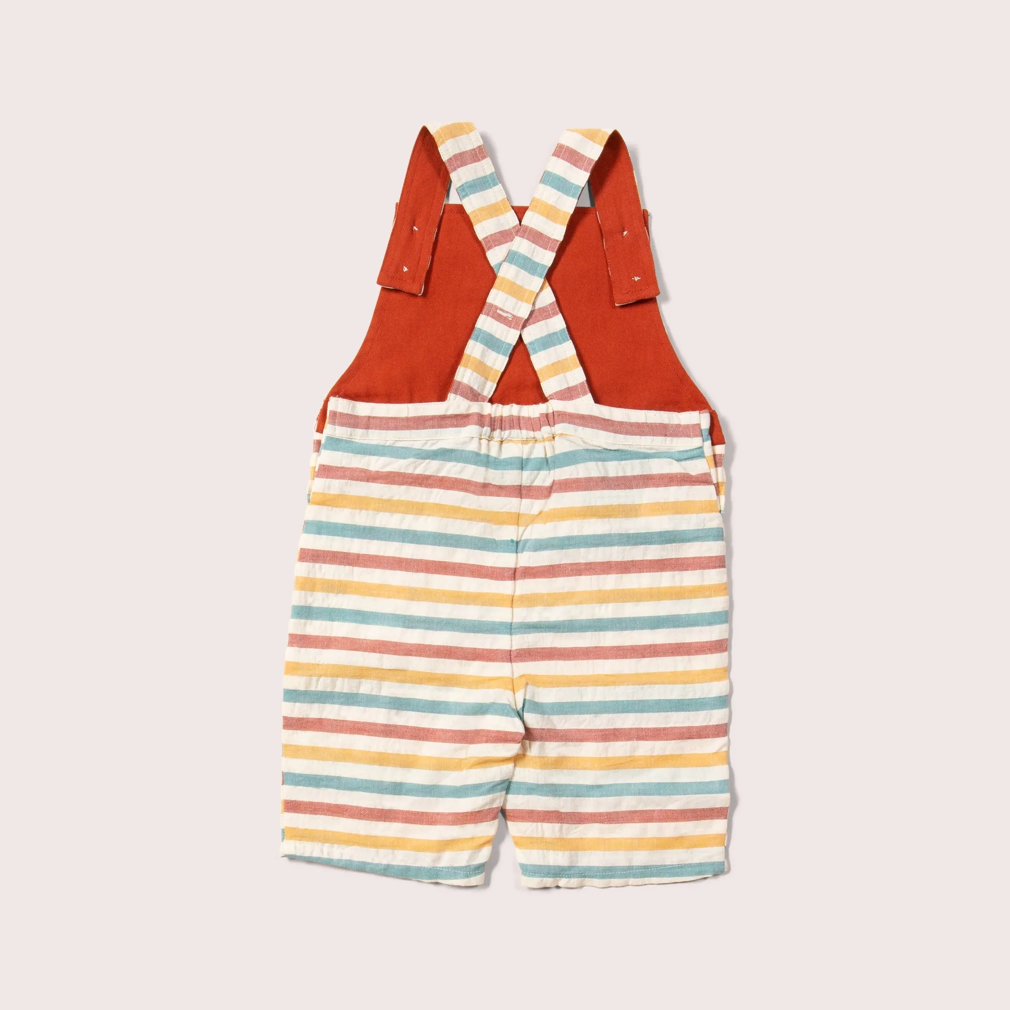 Walnut Striped Seersucker Dungaree Shorts